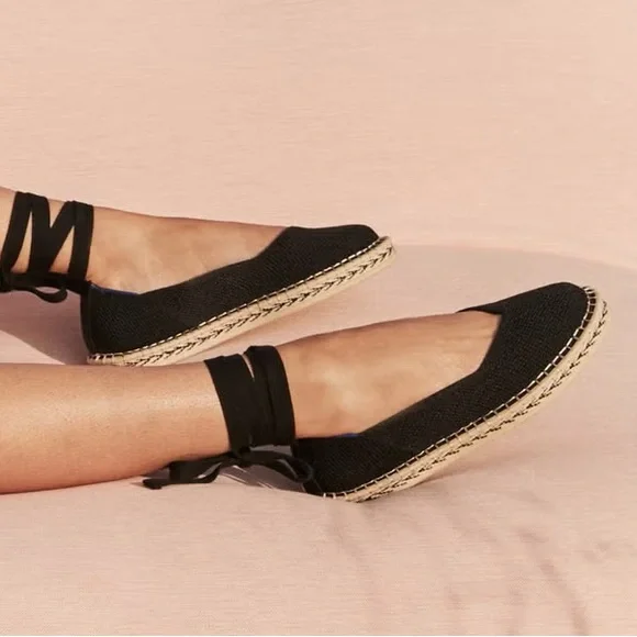 Rothy’s black tie espadrilles - Picture 2 of 5